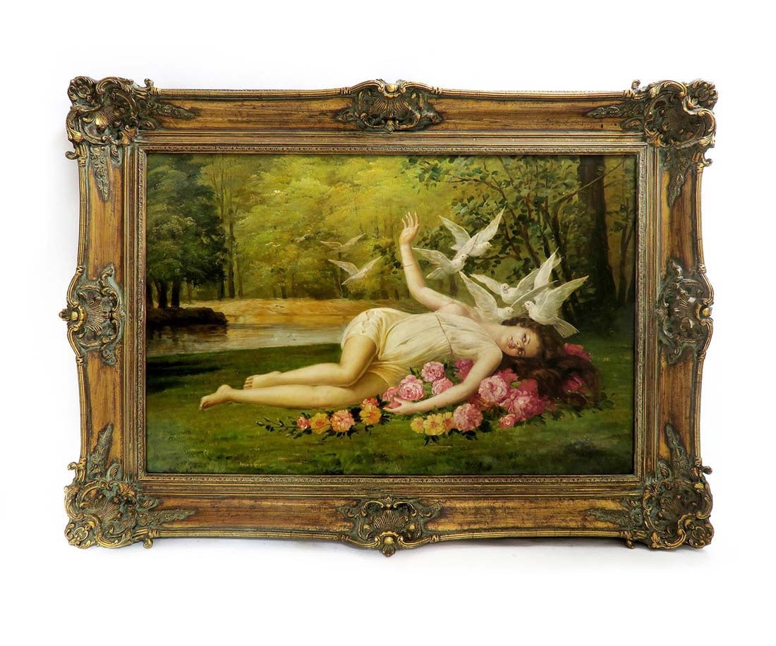 Theophile Blanchard (1820-1849) Oil on Canvas: Theophile Blanchard (1820-1849) Oil on Canvas. 45" x 33"