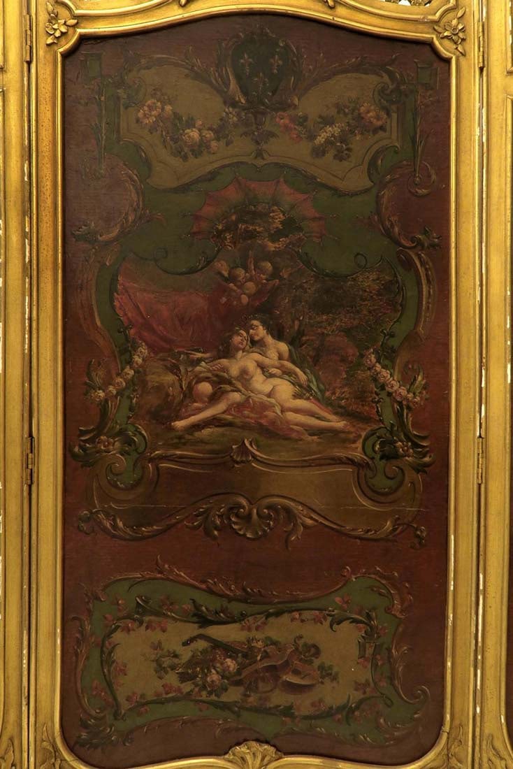 French 19th C. Louis XV 3 Panel Screen - 3