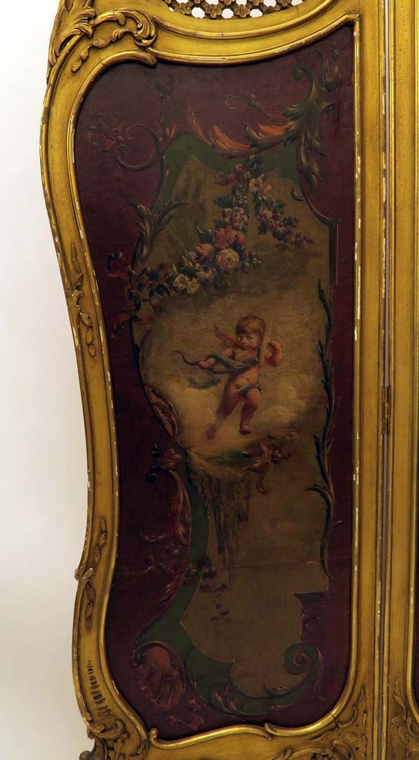 French 19th C. Louis XV 3 Panel Screen - 5