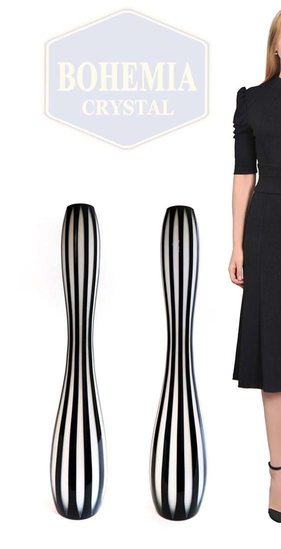 Very Large Pair of Bohemian Overlay Vases: Very Large Pair of Bohemian Overlay Vases. H 31"