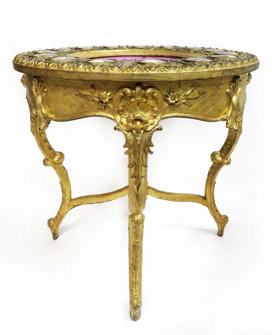 Large Royal Vienna Center Table W/Porcelain Plaques - 3
