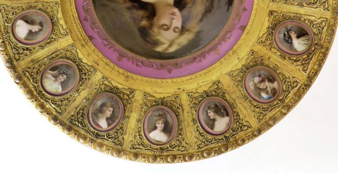 Large Royal Vienna Center Table W/Porcelain Plaques - 6