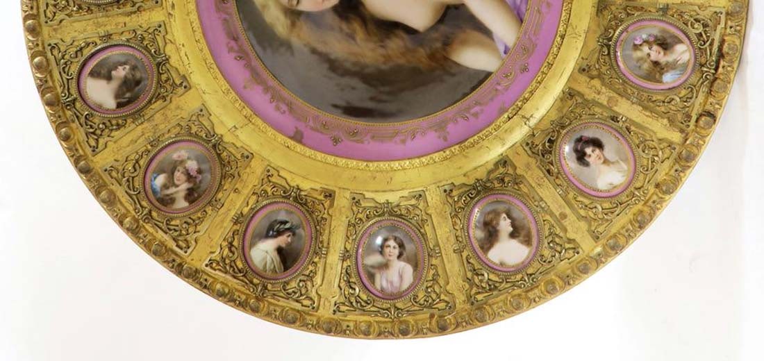 Large Royal Vienna Center Table W/Porcelain Plaques - 8