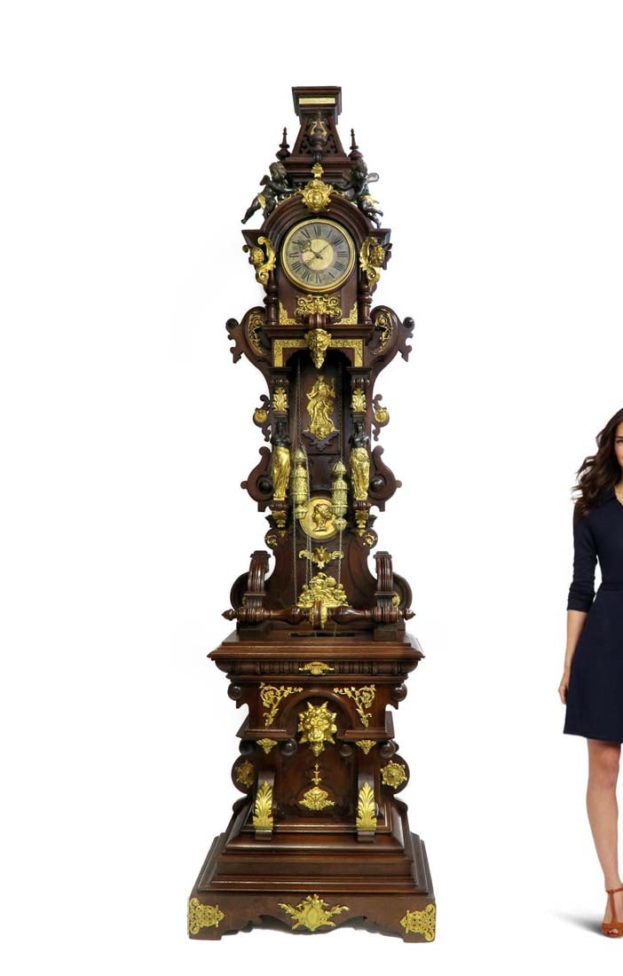 19th C. Monumental Figural Longcase Regulator Clock (1 of 11)