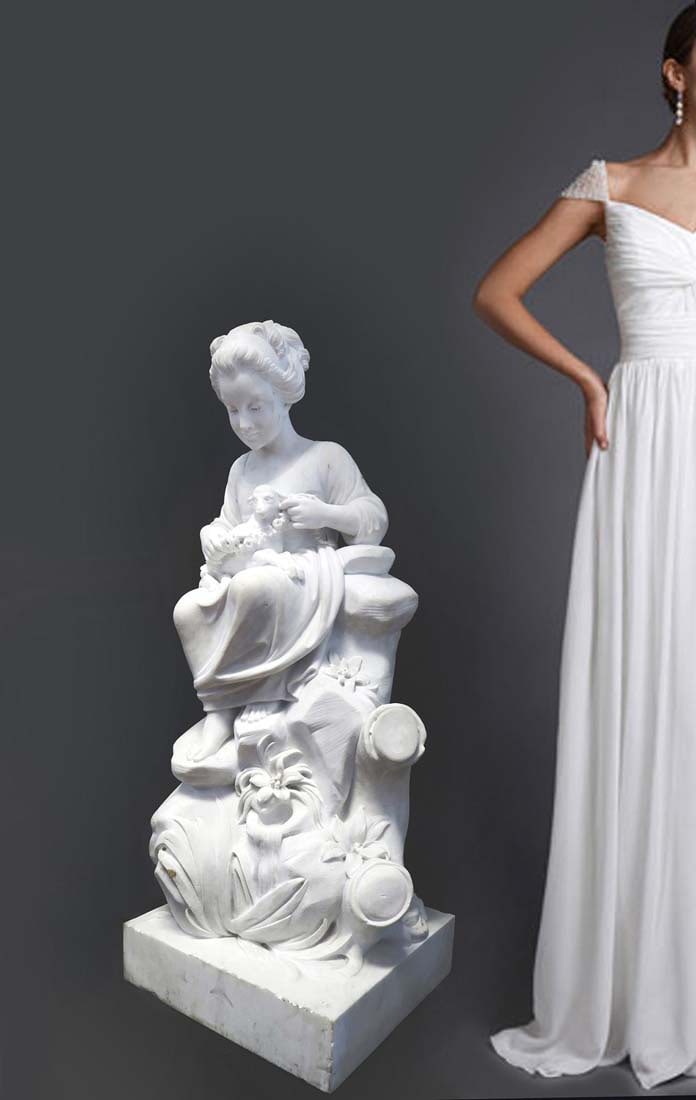 19th C. Exceptional Large Marble Sculpture (1 of 5)