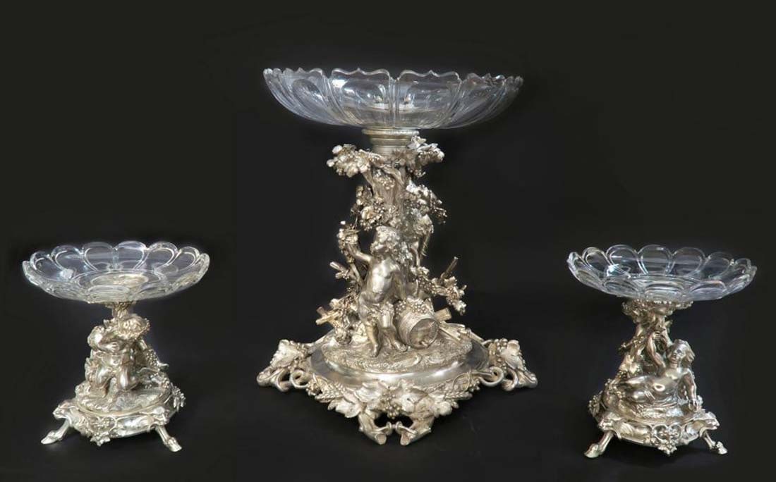 19th C. Large French Christofle Garniture Set - 3