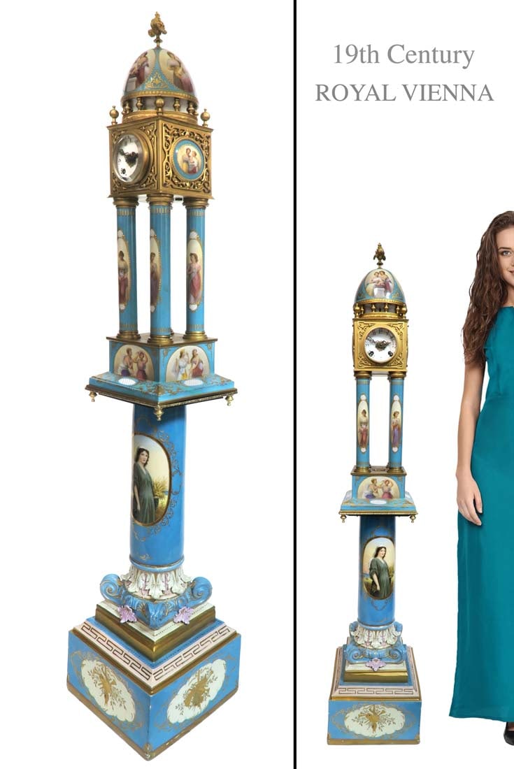 A LARGE 19TH C. AUSTRIAN ROYAL VIENNA CLOCK (1 of 2)