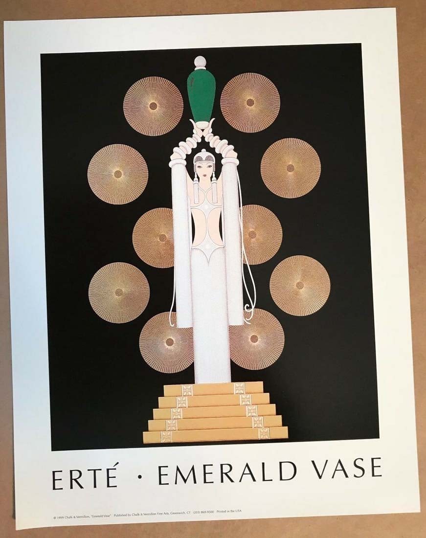 Emerald Vase, A Large ERTE Lithograph Poster, 1999 - 2