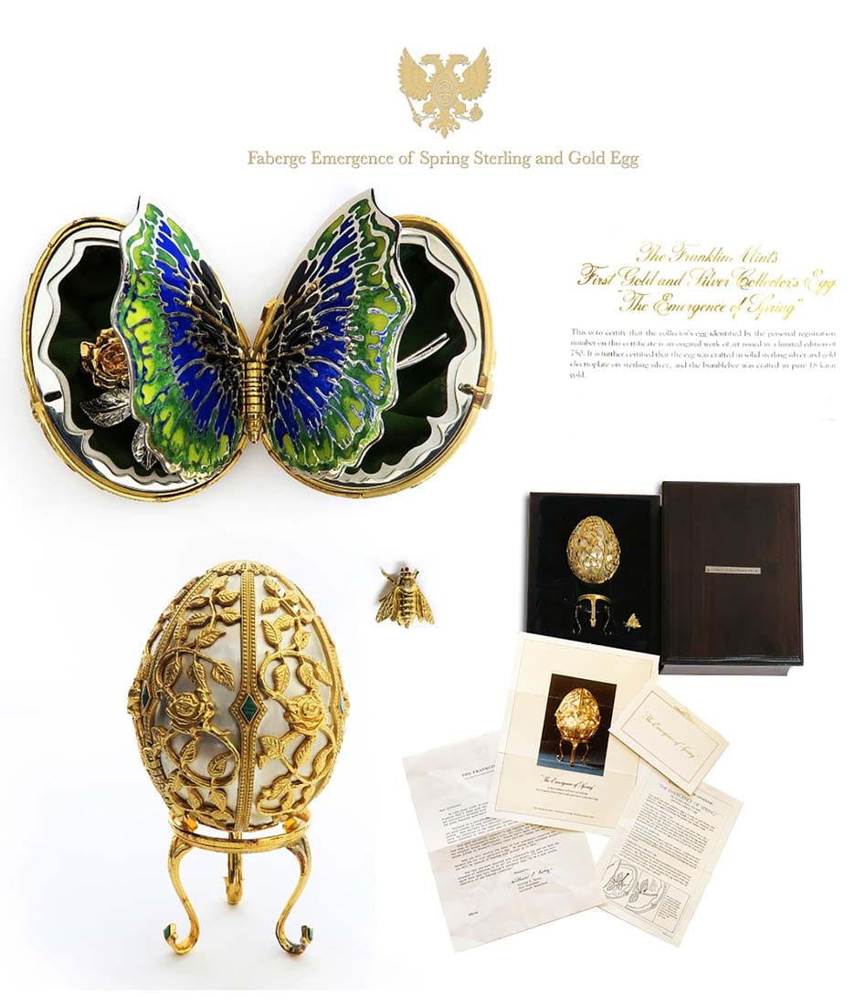 Faberge Emergence of Spring Sterling and 18K Gold Egg (1 of 11)