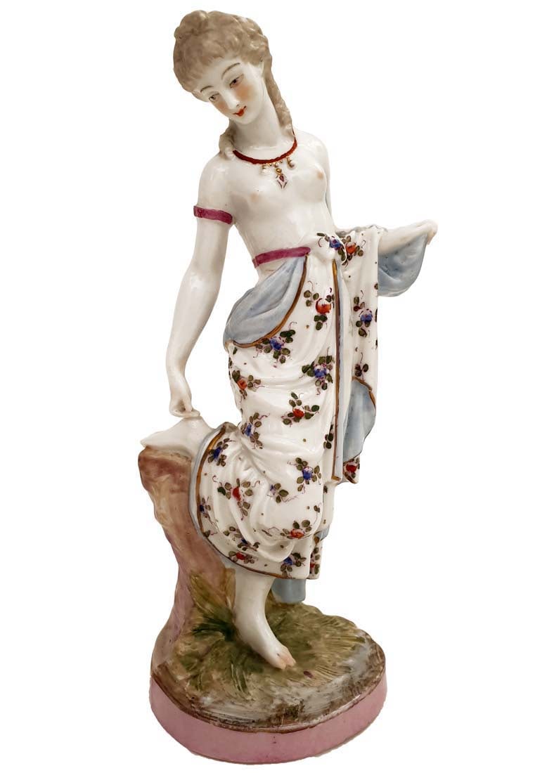 Semi Nude Lady, A Meissen Style Hand Painted Porcelain Figurine (1 of 12)