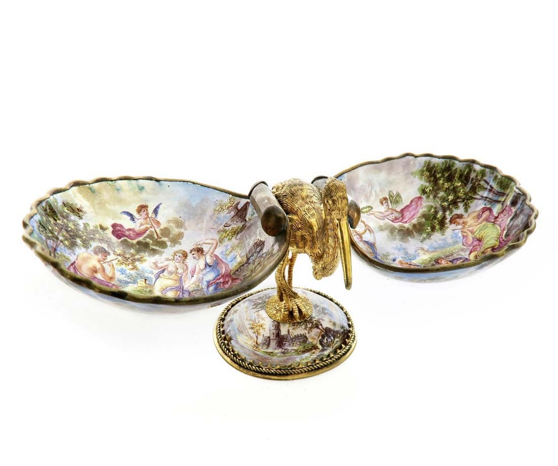 Viennese/Austrian Enamel Figural Salt Celar (1 of 7)