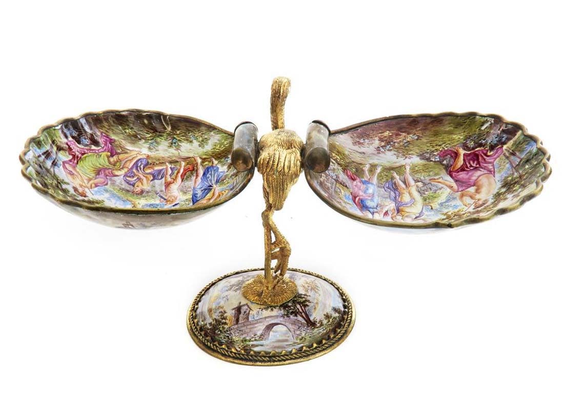 Viennese/Austrian Enamel Figural Salt Celar - 2