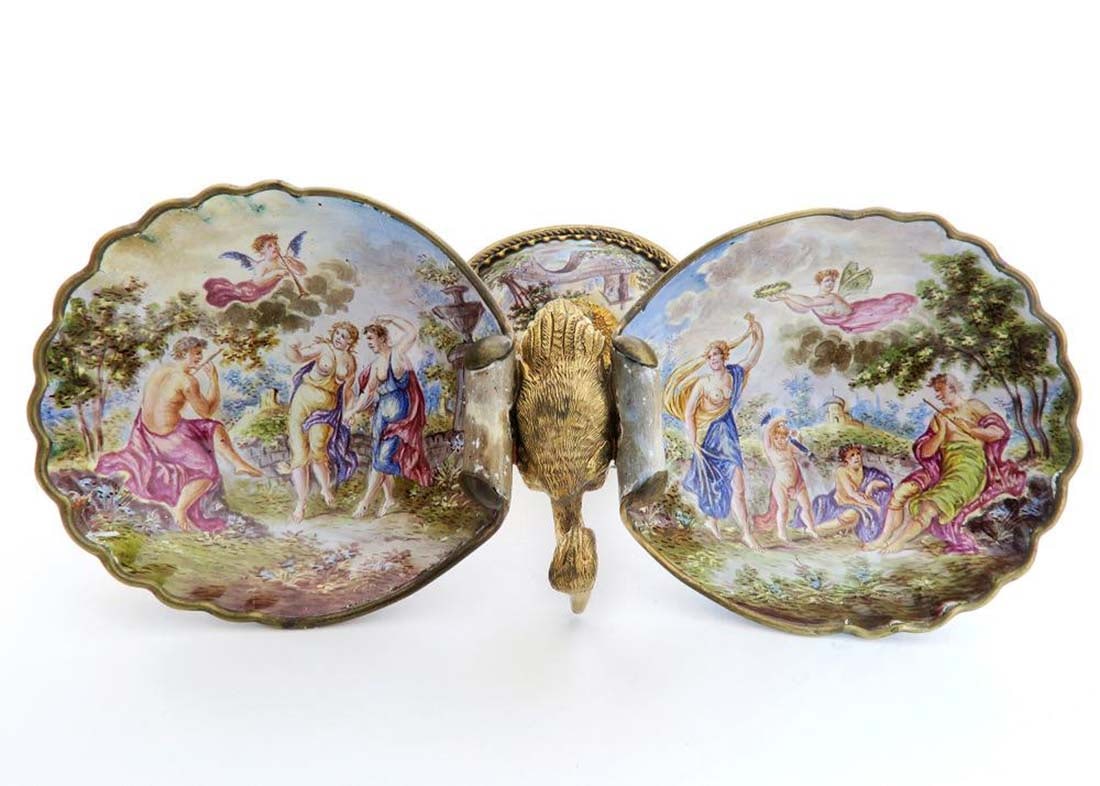 Viennese/Austrian Enamel Figural Salt Celar - 5
