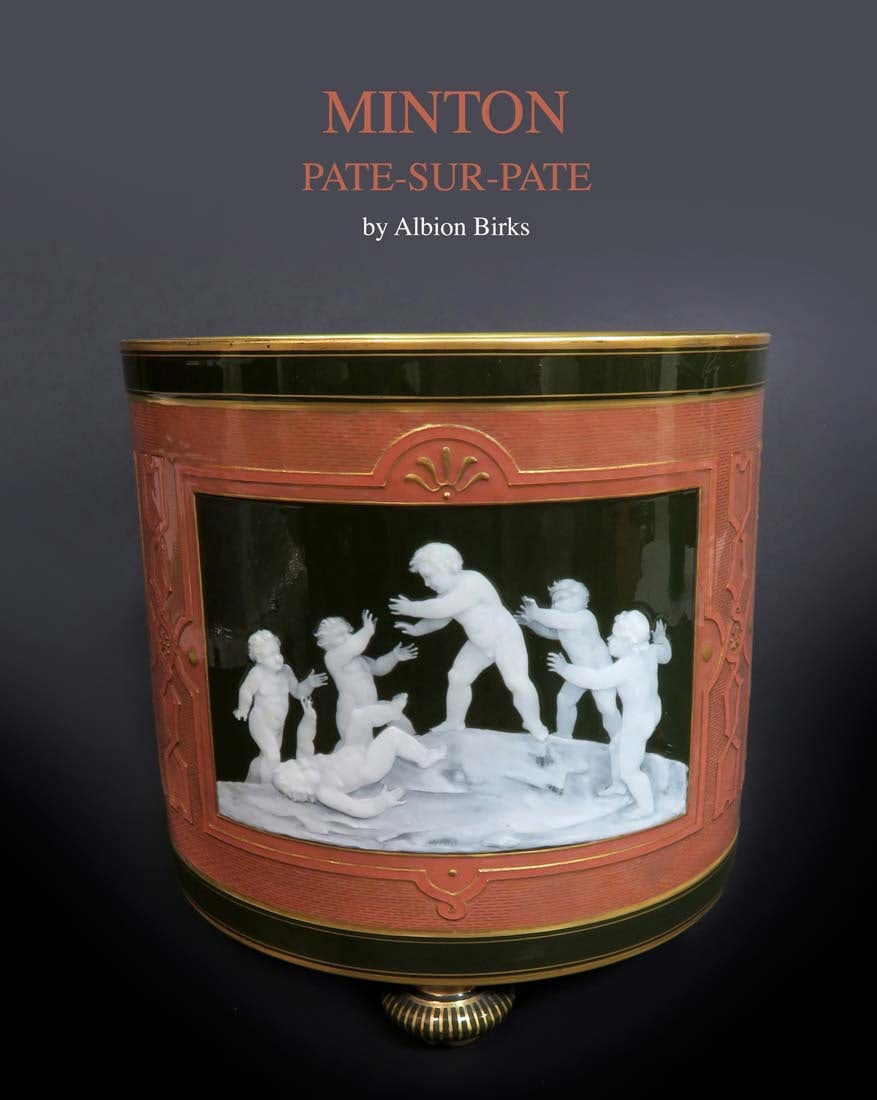 A Large MINTONS PATE-SUR-PATE VASE by Albion Birks: A Large ENGLISH MINTONS PATE-SUR-PATE Porcelain VASE by Albion Birks. H 7" x W 7"