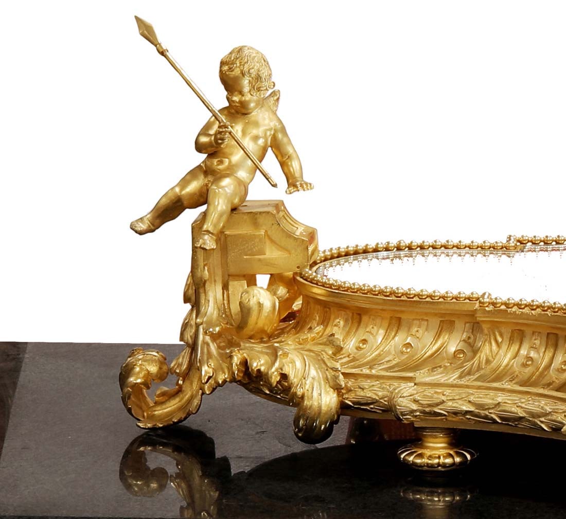 A Large 19th C. French Christofle Figural Gilt Bronze Centerpiece/Plateau - 3