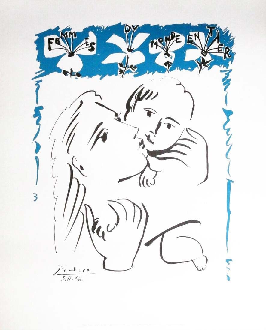 FEMMES DU MONDE ENTIER, A PABLO PICASSO LITHOGRAPH PRINT /COA: PABLO PICASSO (1881-1973) "FEMMES DU MONDE ENTIER" ORIGINAL FRENCH LITHOGRAPH ON ORIGINAL ITALIAN ART PAPER MODIGLIANI 270 GRS. SIGNED & DATED IN THE PLATE (03.11.1950). CERTIFICATE OF AUTHENTICITY. T