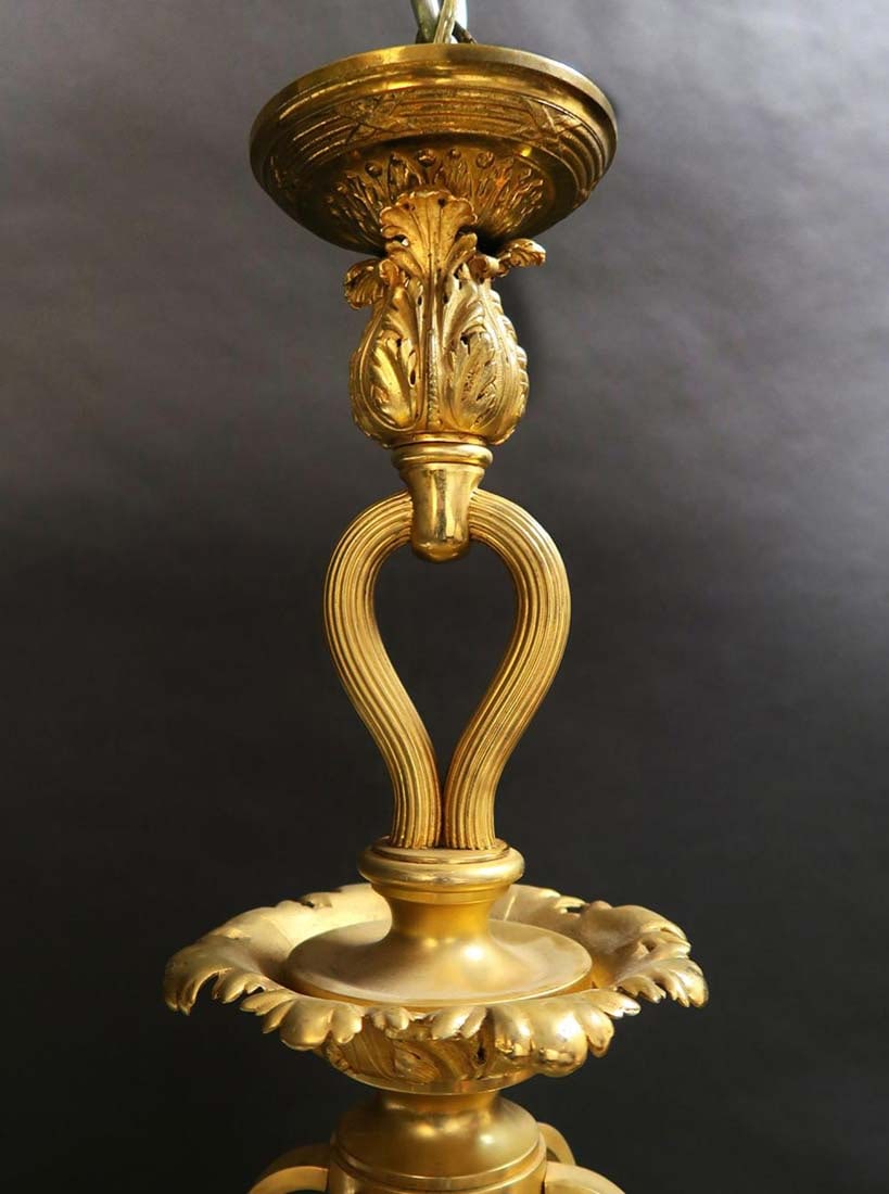 19th C. Figural Bronze & Crystal Chandelier 7-light - 2