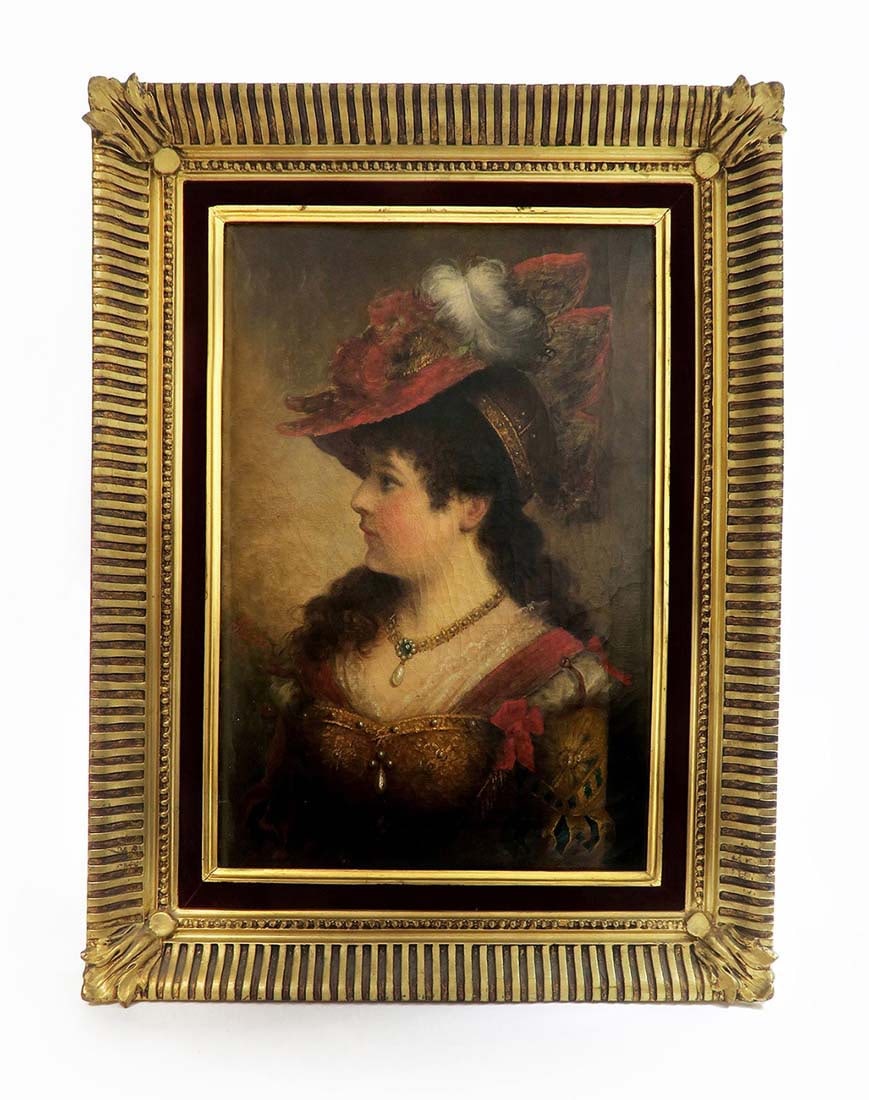 19th C. Framed Continental Oil on Canvas (1 of 3)