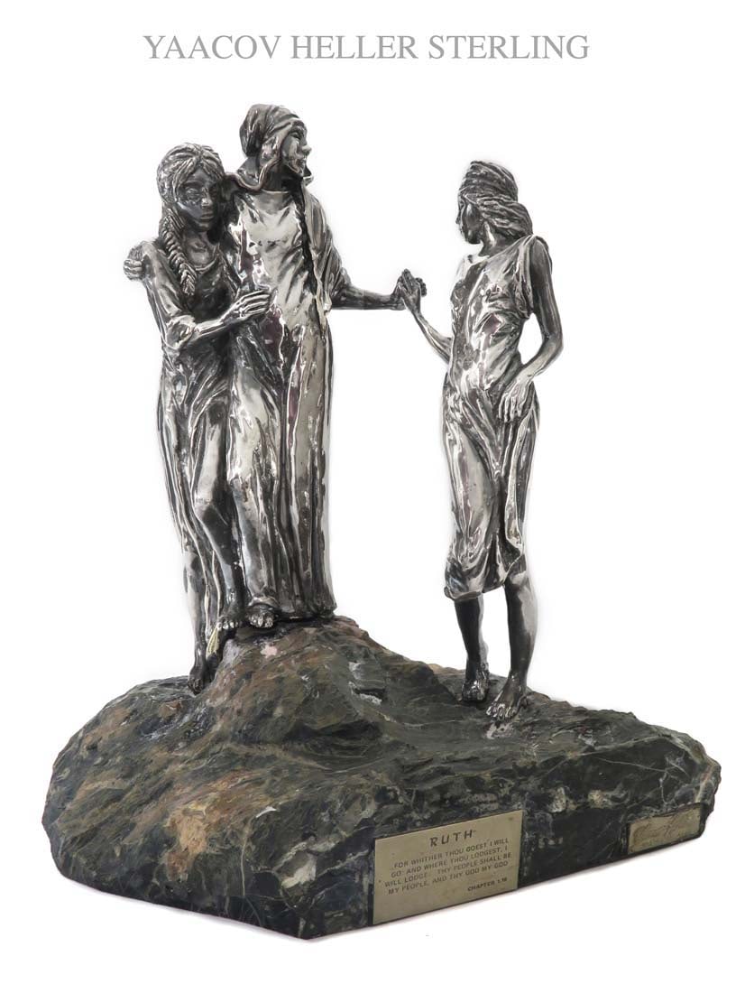 RUTH, YAACOV HELLER JUDAICA SILVER FIGURINE GROUP (1 of 3)