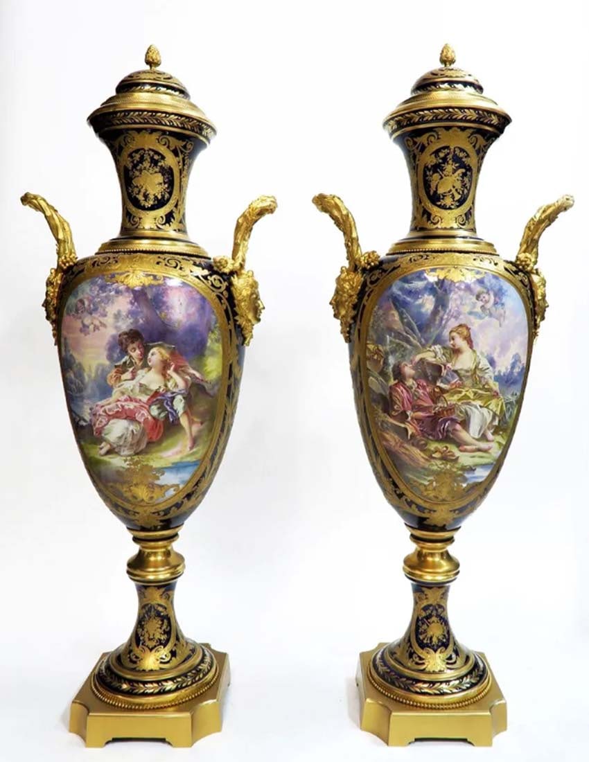 A Pair of 19th C. Monumental Sevres Vases. Museum Quality, Signed Maxant - 2