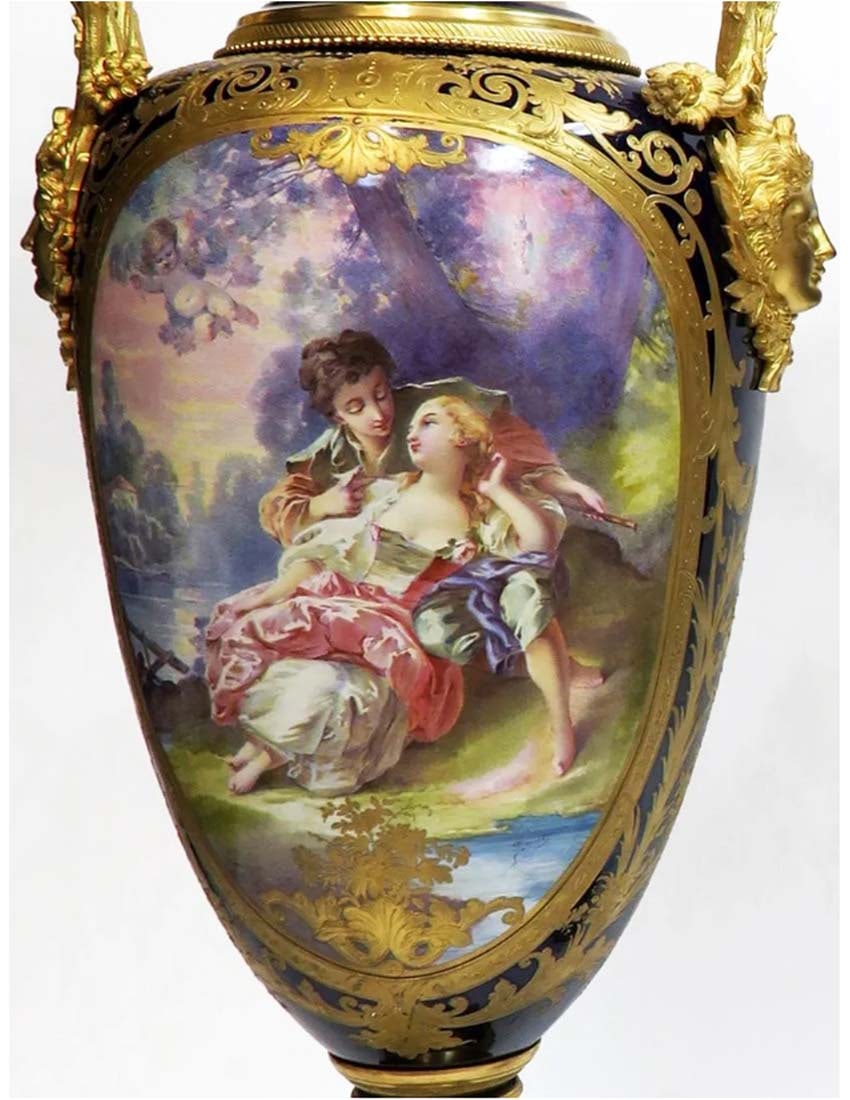 A Pair of 19th C. Monumental Sevres Vases. Museum Quality, Signed Maxant - 3