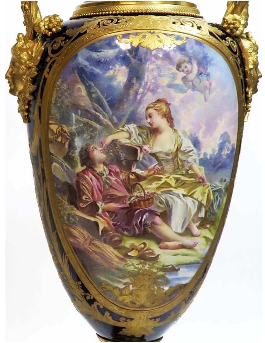 A Pair of 19th C. Monumental Sevres Vases. Museum Quality, Signed Maxant - 4