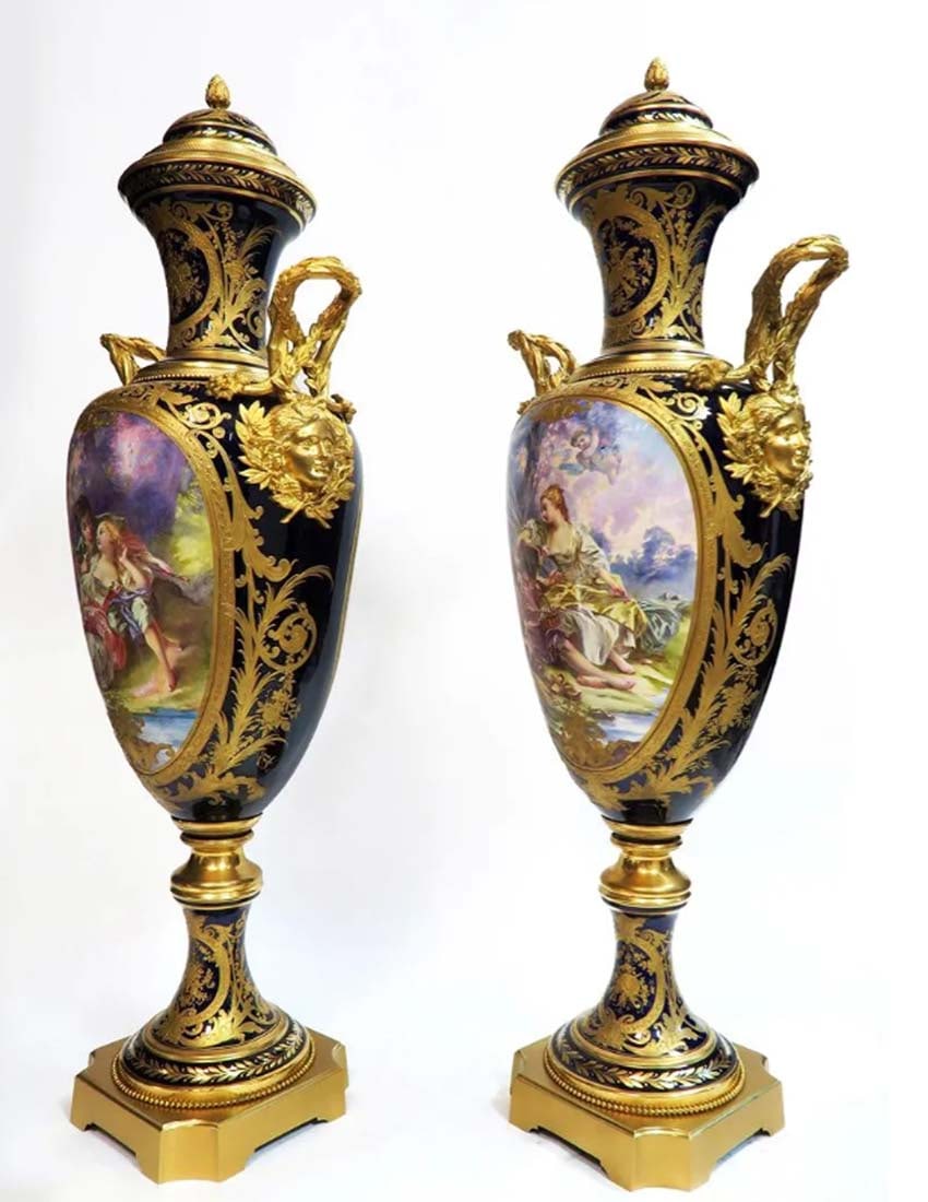 A Pair of 19th C. Monumental Sevres Vases. Museum Quality, Signed Maxant - 5