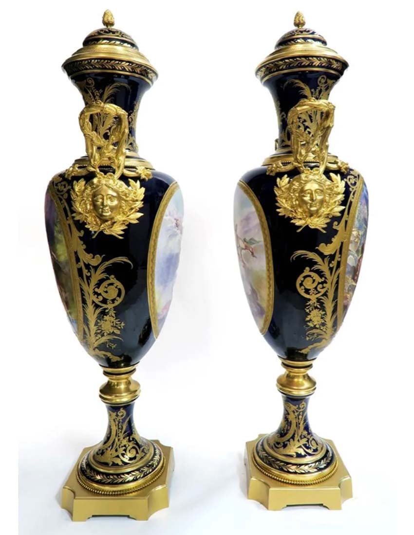 A Pair of 19th C. Monumental Sevres Vases. Museum Quality, Signed Maxant - 8