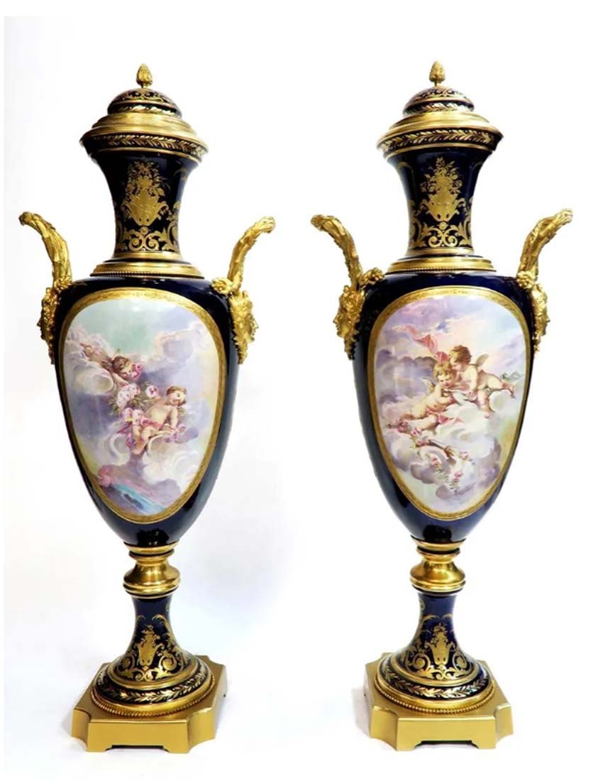 A Pair of 19th C. Monumental Sevres Vases. Museum Quality, Signed Maxant - 9
