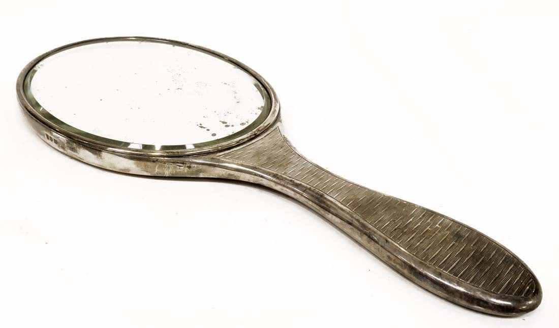 Edwardian Era English Sterling Silver Vanity Hand Mirro (1 of 3)
