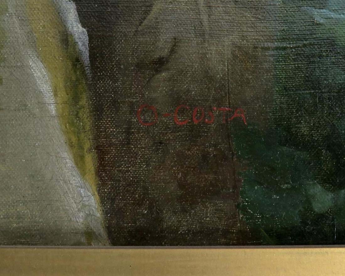 Large Oreste Costa (1851-1901) Oil on Canvas Painting - 3