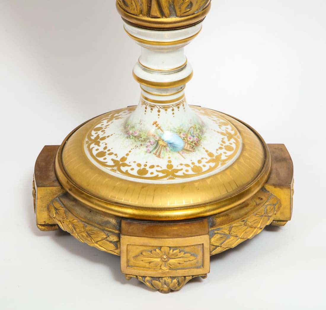 A Very Rare Pair of Gilt Figural Bronze Sevres Vases - 5