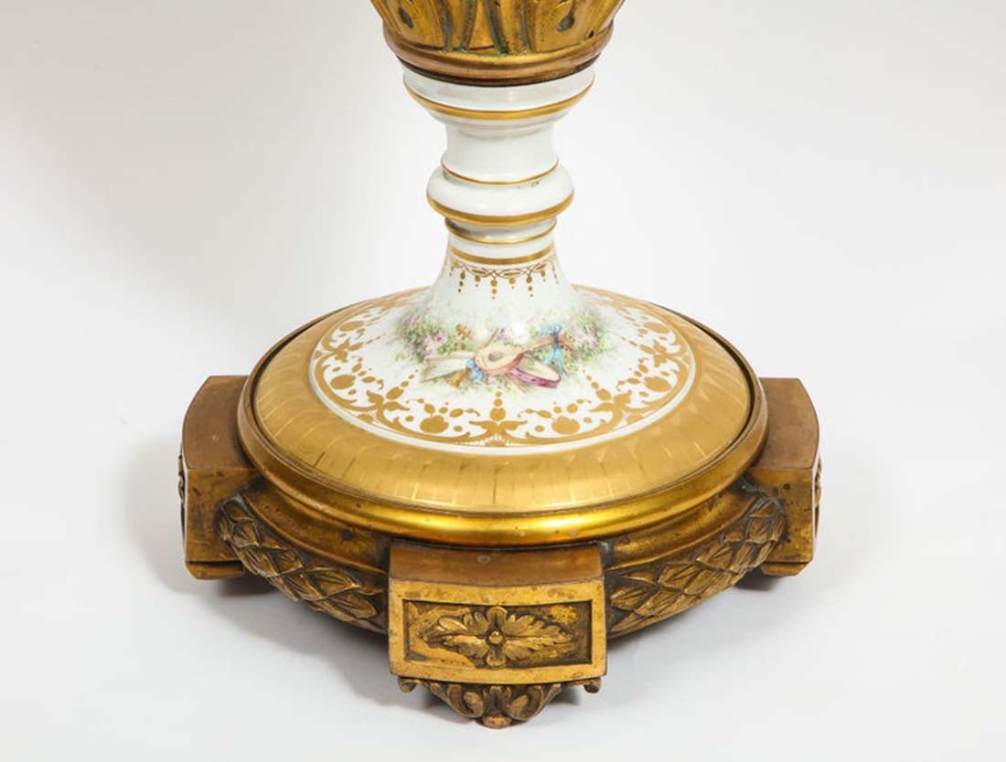 A Very Rare Pair of Gilt Figural Bronze Sevres Vases - 6