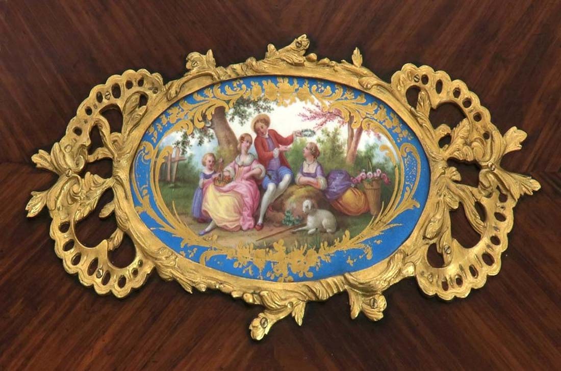 Louis XV Style Gilt Bronze & Sevres Mounted Ladies Desk - 3