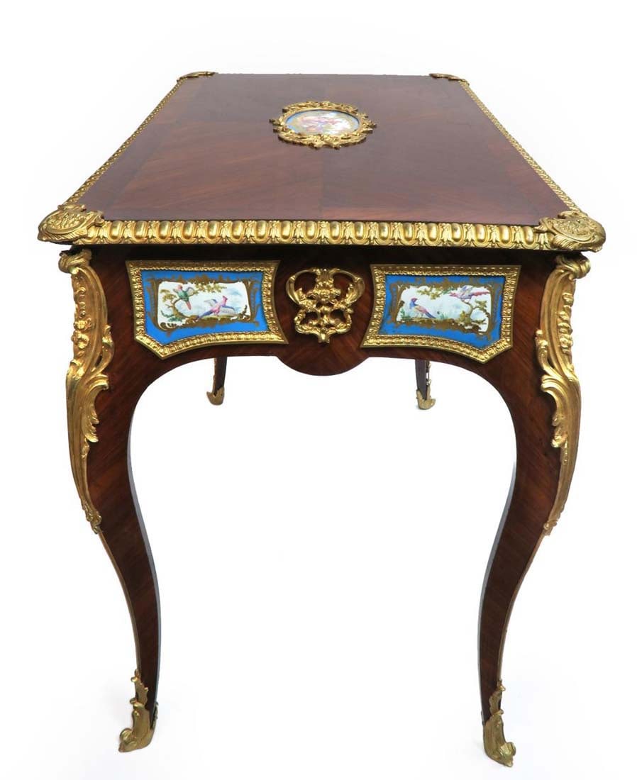 Louis XV Style Gilt Bronze & Sevres Mounted Ladies Desk - 4