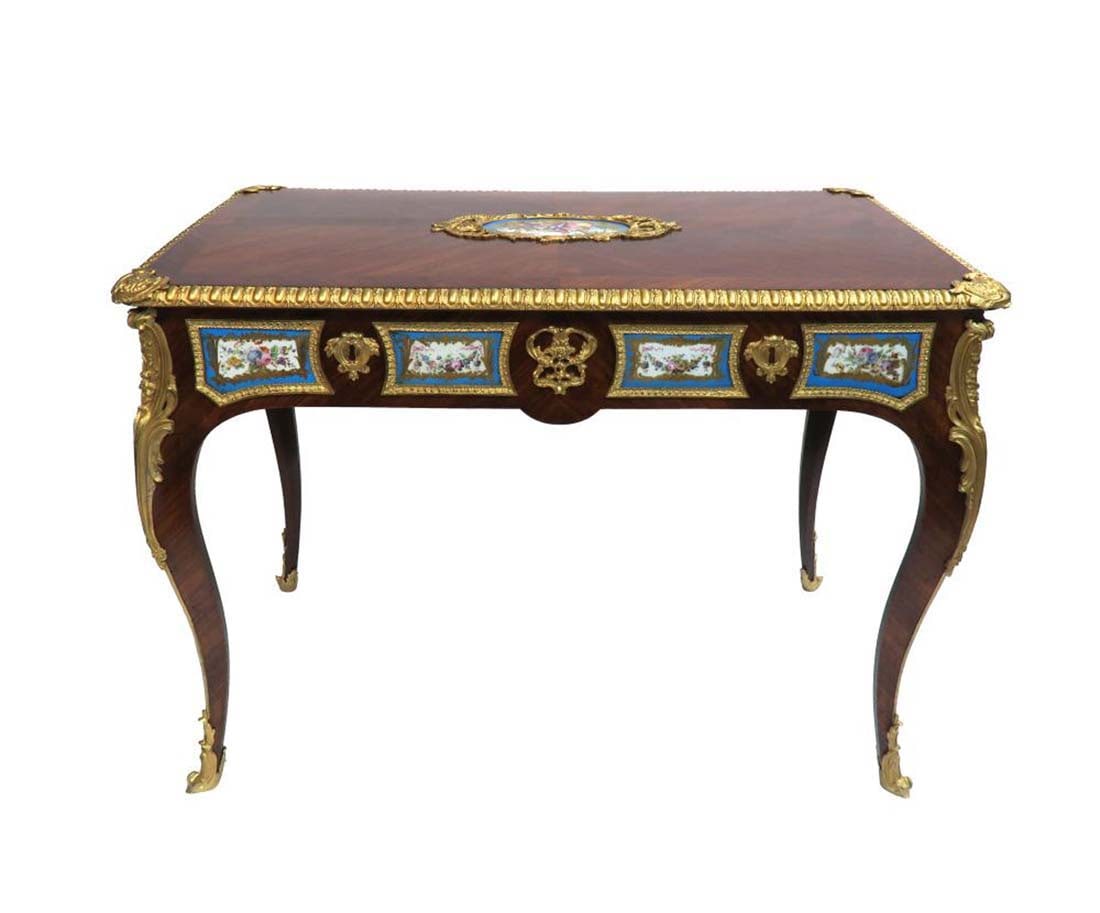 Louis XV Style Gilt Bronze & Sevres Mounted Ladies Desk - 5