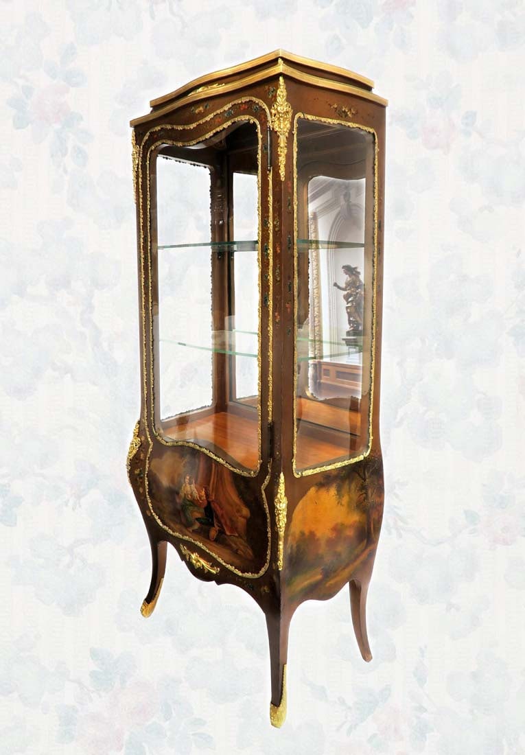 19th C. French Vernis Martin Vitrine Cabinet (1 of 1)