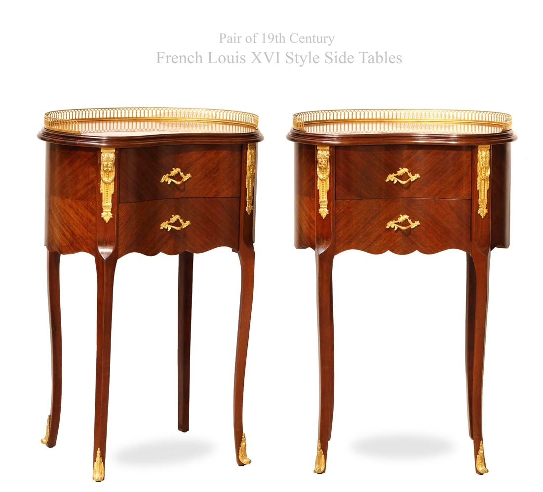 A Pair of 19th C. French Louis XVI Style Side Table (1 of 1)