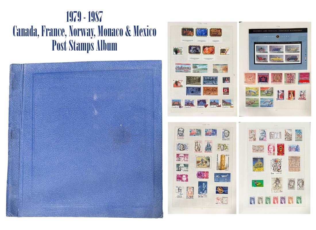 1979-1987 Canada, France, Norway, Monaco & Mexico Stamp Album (1 of 12)