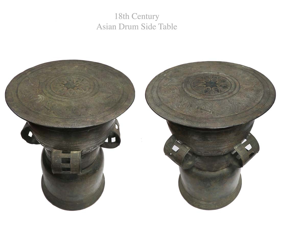A Pair of Bronze Drum Side tables, 18th Century (1 of 5)