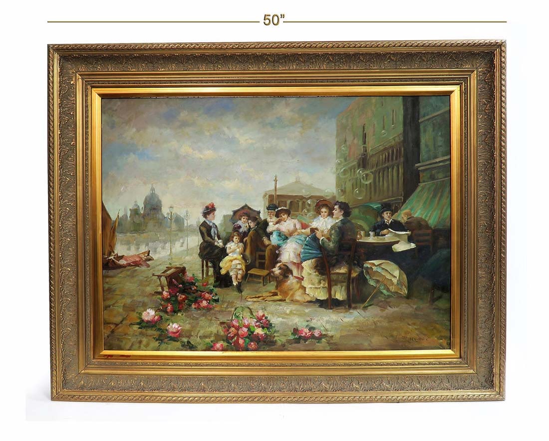 Henri Gervex (1852-1929) Large Oil on Canvas Painting: Henri Gervex (1852-1929) Large Oil on Canvas Painting. Frame: 50" x 39", Painting: 40" x 29"