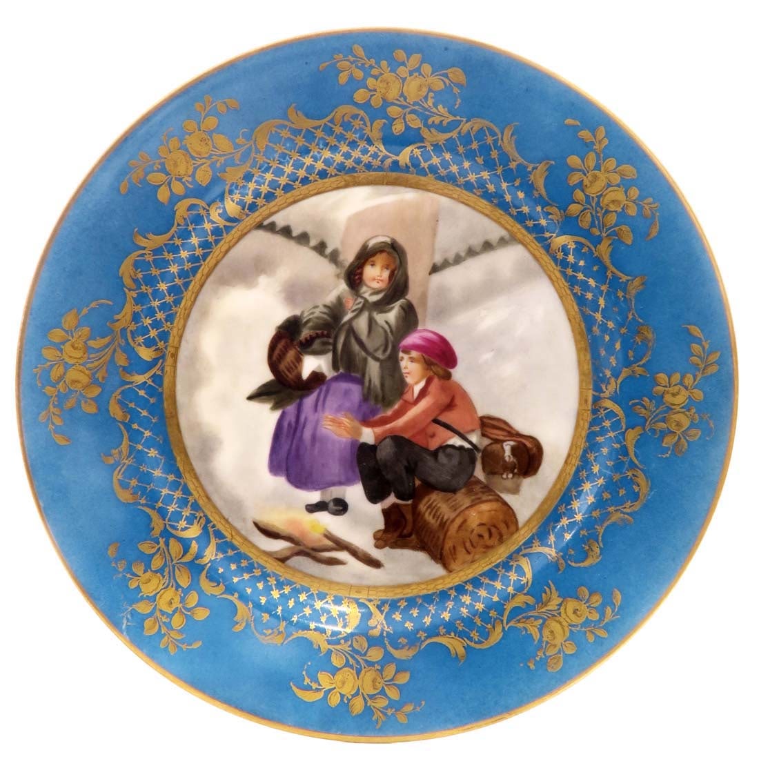 19th C. SEVRES HAND PAINTED PORCELAIN PLATE (1 of 2)