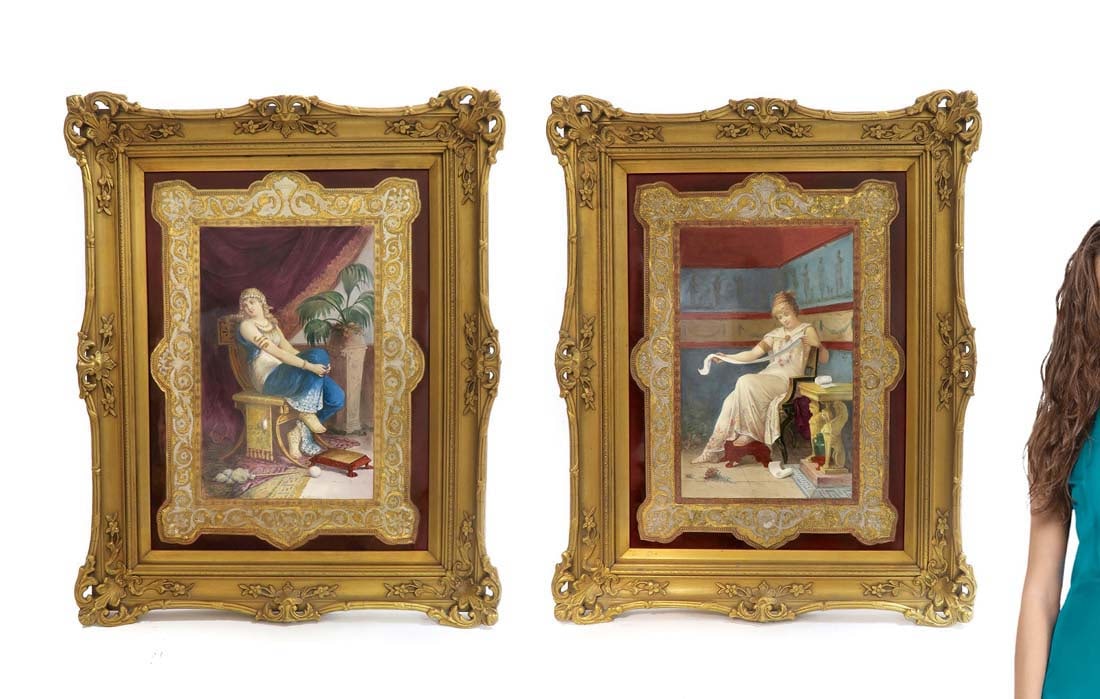 A Pair of Large Framed Berlin KPM Plaques (1 of 10)