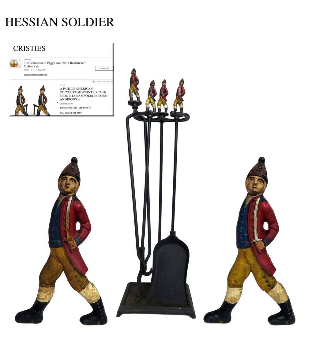 A Pair Of Hessian Soldier Andirons Fireplace Chenets (1 of 12)