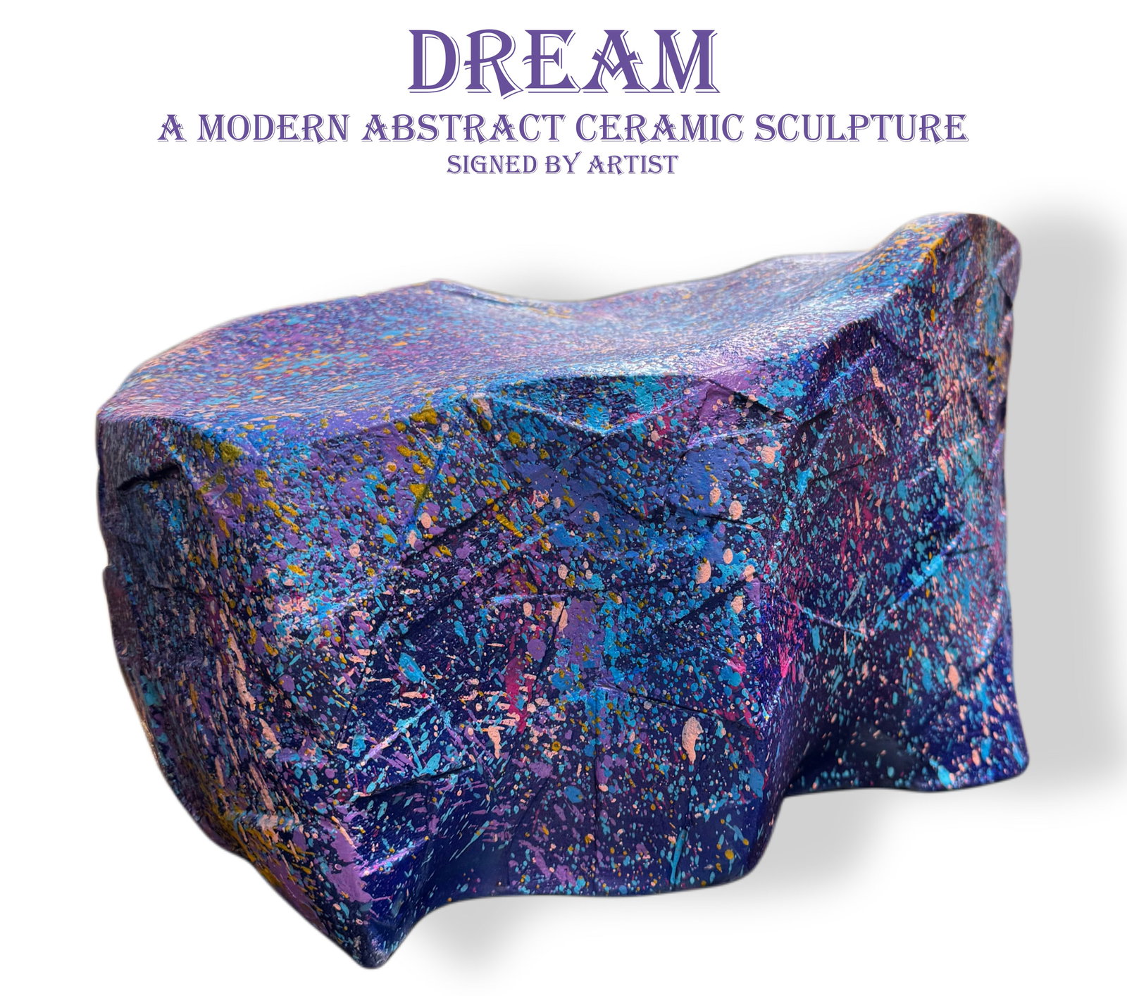 Dream, A Modern Abstract Ceramic Sculpture, Signed: Dream, A Modern Abstract Ceramic Sculpture, Signed by B.Pazoki, 17" ? 9" ? 8.5"
