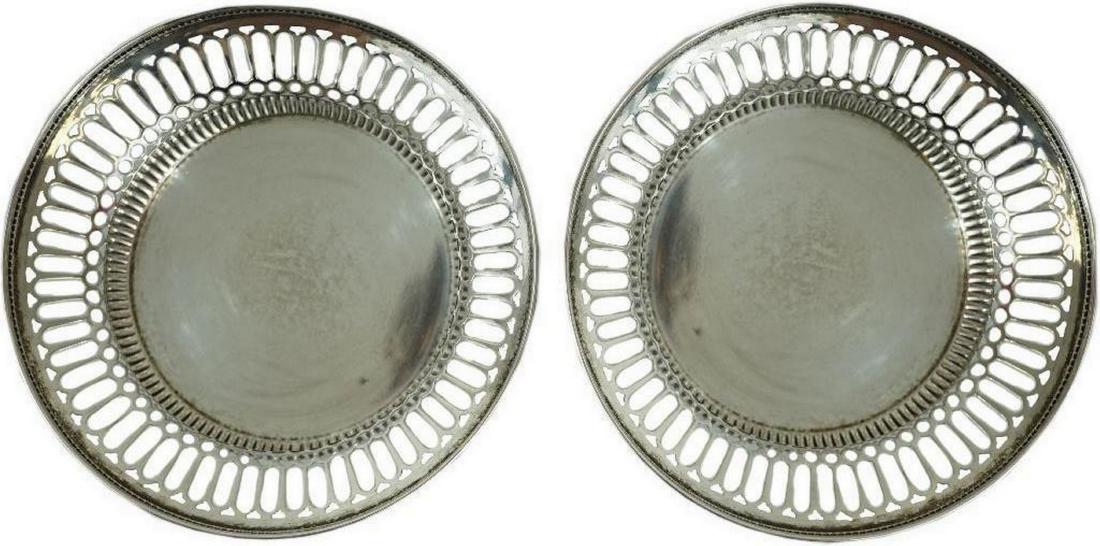 Gorham Sterling Silver Pair of Round Pierced Dishes (1 of 2)