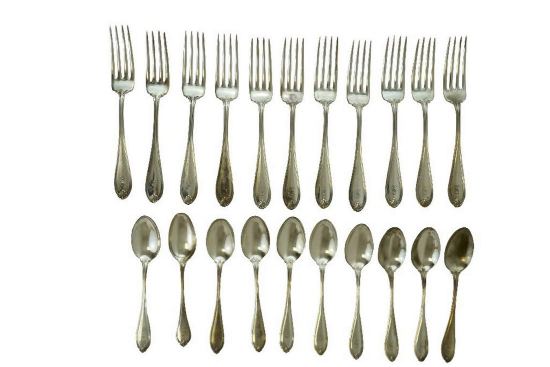 Sterling Silver Eleven Dinner Forks and Ten Table Spoon (1 of 3)