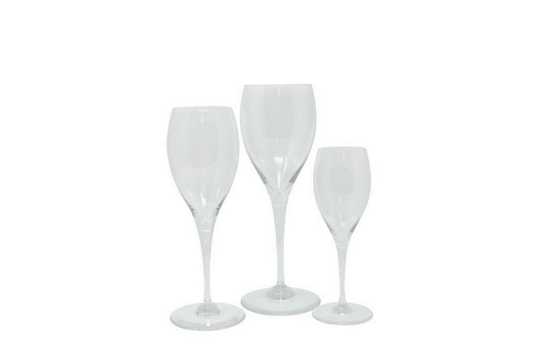 Baccarat Crystal Stemware: Lot 122 Baccarat Crystal Long Stemmed Stemware Six water glasses, nine wine, and eight sherry glasses. Glass Water 8 1/2 in., Wine 8 in., Sherry 6 in. Estimate $200-$400