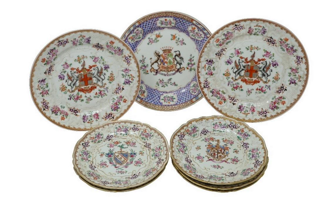 Samson Handpainted Armorial Plates, Eight (1 of 2)