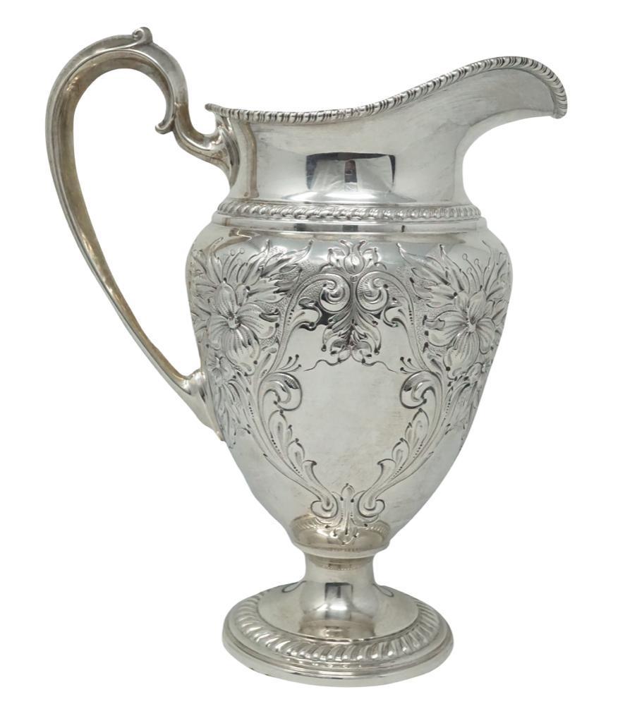 Sterling Hand Chased Footed Pitcher Oct 26, 2019 Childress Gaffney